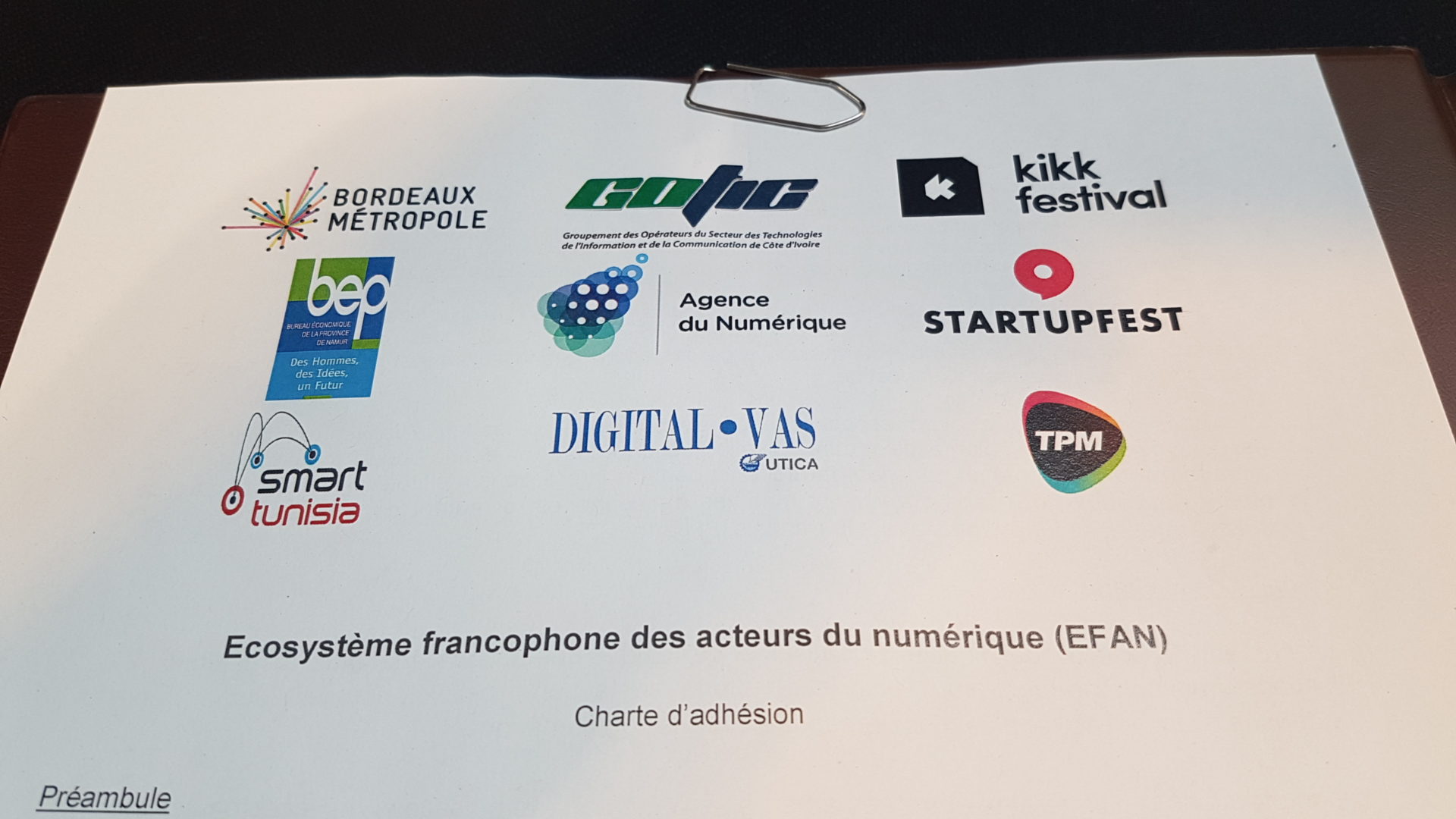 EFAN - Signature de la charte en 2018