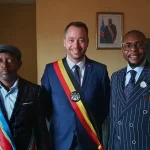 2023 - janvier - le Bourgmestre de Masina M. Joseph TSHIKU KATUMBA, le Bourgmestre de Namur M. Maxime Prévot et le Bourgmestre-adjoint de Masina M. Nathan Ngaliema