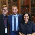 2023 - avril - Bureau de l'AIMF à Paris - le Maire de Québec M. Bruno Marchand - le Bourgmestre de Namur M. Maxime Prévot - la Mairesse de Montréal Mme Valérie Plante.