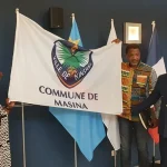 2023 - juin - Visite du Maire-adjoint de Masina M. Nathan Ngaliema à l'Hôtel de Ville de Namur - Salle du Conseil communal