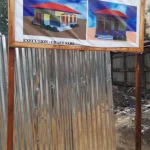 Affichage public pour le lancement des travaux de construction d'un Bureau de quartier à Efoloko